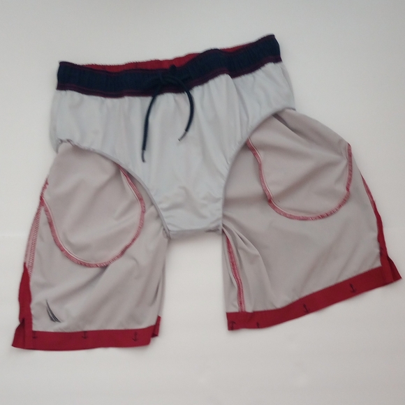 Nautica Men's Rust Colored Swim Trunks with Anchor Pattern, Size Medium - Picture 6 of 10